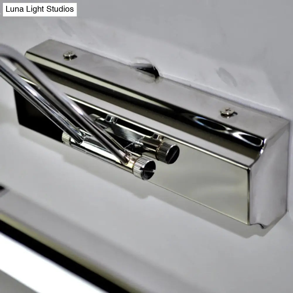 Modern Silver Finish Linear Wall Mount Led Stainless Steel Vanity Lamp For Bedroom - 16/23.5 Width