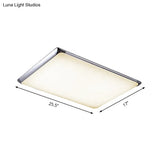 Modern Silver Flush Light With Led And Acrylic Shade For Living Room 25.5’/36’ Wide