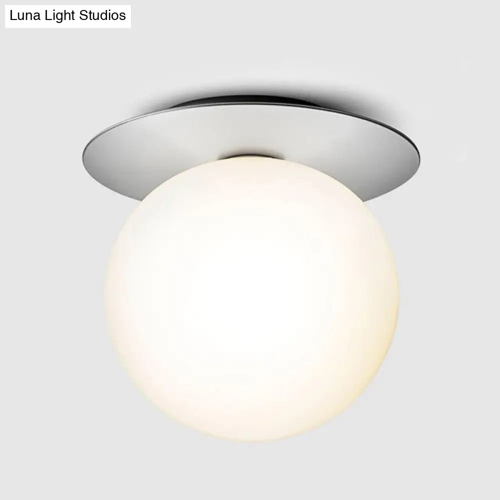 Modern Silver/Gold Finish Orbit Flush Mount Ceiling Light With White/Clear Glass Shade
