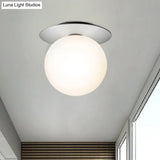 Modern Silver/Gold Finish Orbit Flush Mount Ceiling Light With White/Clear Glass Shade