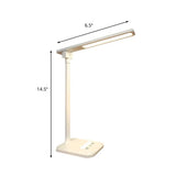 Modern Simple Led Desk Lamp For Reading With 5W Bedside Lighting In White - Usb/Plug-In Option