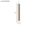 Modern Slim Metal Pendant Light In Black/Gold With Warm/White Led - 12’/19.5’/23.5’ Height