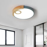 Modern Slim Round Led Flush Mount Ceiling Light For Living Room Blue / 19.5’