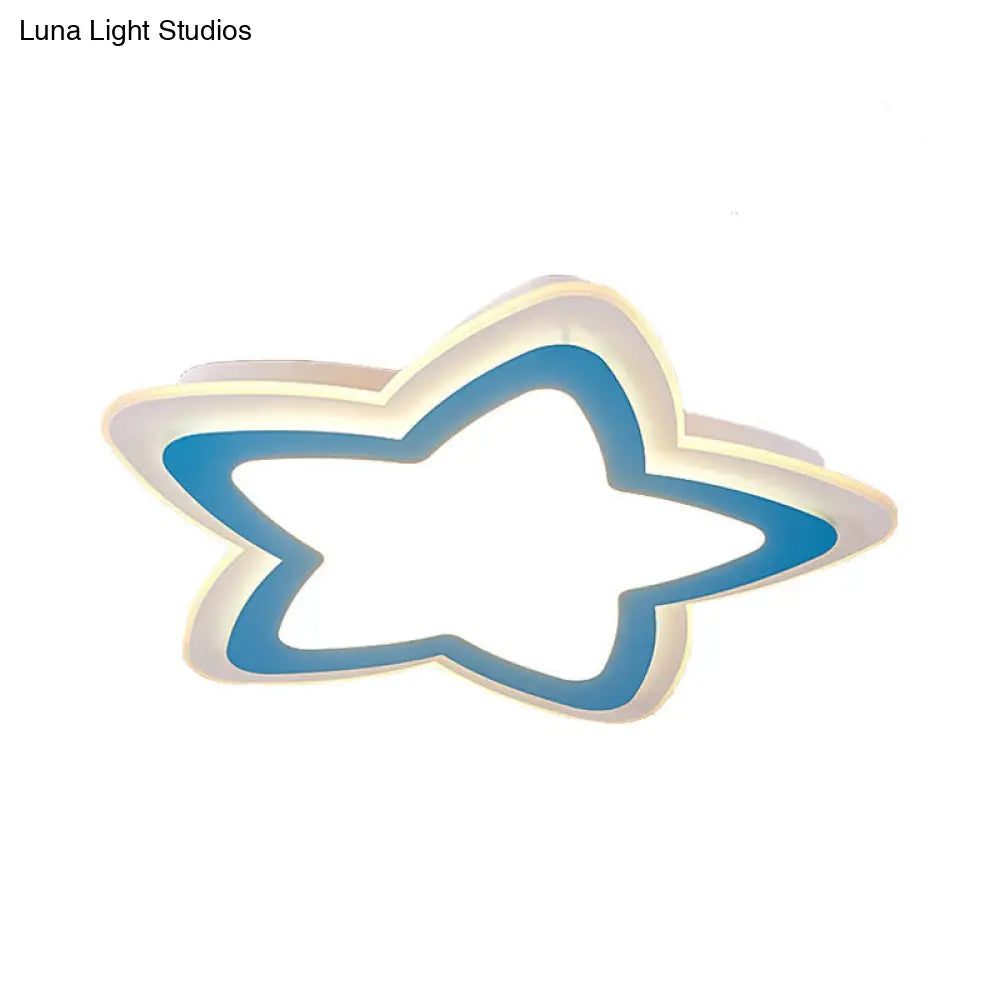 Modern Slim Star Panel Ceiling Light For Study Room - Acrylic Flush Mount Lamp