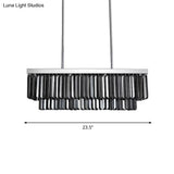 Modern Smoke Gray Crystal Rectangle Chandelier: 6/8/10 Heads Dining Room Lighting