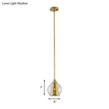 Modern Smoke Gray Glass Pendant Ceiling Light With Gold Cone Metal Shade - Elegant Dining Room