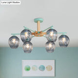 Modern Smoke Gray Glass Pendant Chandelier - 3/6 Light Modo Hanging Fixture For Living Room
