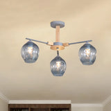 Modern Smoke Gray Glass Pendant Chandelier - 3/6 Light Modo Hanging Fixture For Living Room 3 / Grey