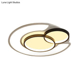 Modern Snowman Led Ceiling Light In Black - Energy - Saving Acrylic Fixture For Kids Bedroom
