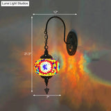 Modern Sphere Cut Glass Wall Lamp In Red/Red & Blue Stylish Decorative Light For Living Room With 1