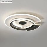 Modern Spliced Disc Thin Ceiling Light - Acrylic Led Flush Mount Fixture In Black & White
