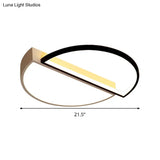 Modern Splicing Flush Mount Led Ceiling Light In Black/White With Dimming Control - 18’/21.5’ W