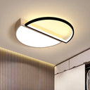 Modern Splicing Flush Mount Led Ceiling Light In Black/White With Dimming Control - 18’/21.5’ W