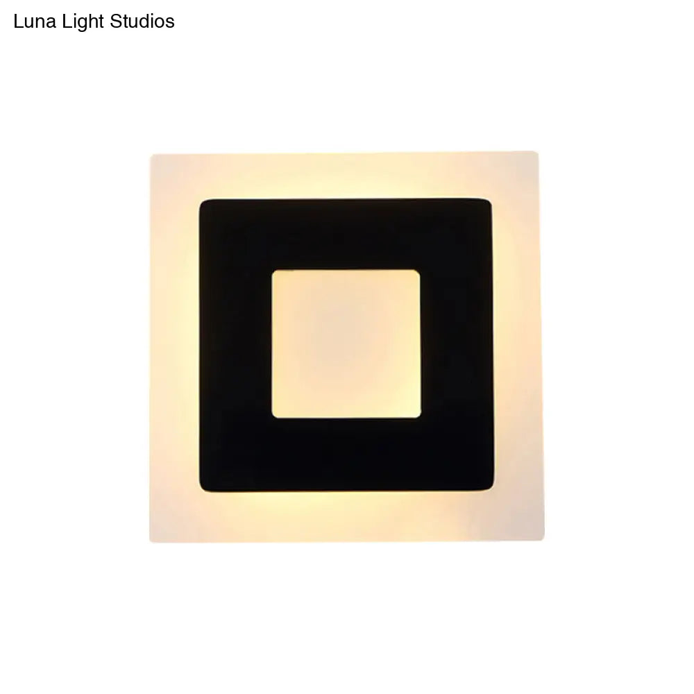 Modern Square Acrylic Led Sconce Light For Living Room Wall Lighting In Warm/White
