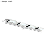 Modern Square Acrylic Vanity Light With Chrome Wall Mount - Available In 1-4 Lights