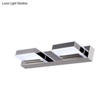 Modern Square Acrylic Vanity Light With Chrome Wall Mount - Available In 1-4 Lights