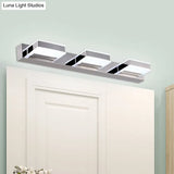 Modern Square Acrylic Vanity Light With Chrome Wall Mount - Available In 1-4 Lights