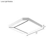 Modern Square Flush Led Ceiling Light In White/Warm - 19’/24’ Metallic For Living Room
