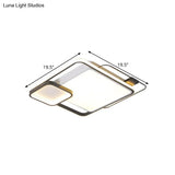 Modern Square Flush Mount Led Bedroom Light Fixture With Metallic Finish - Black