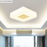 Modern Square Flush Mount Led Ceiling Light In Warm/White - Wide Acrylic Fixture 8’/14.5’/18.5
