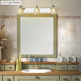 Modern Stainless Steel Domed Wall Light With 3 Heads Silver Vanity Lamp And Clear Crystal Accent