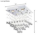 Modern Stainless Steel Pyramid Crystal Ceiling Light With 5 Bulbs – Flush Mount For Living Room