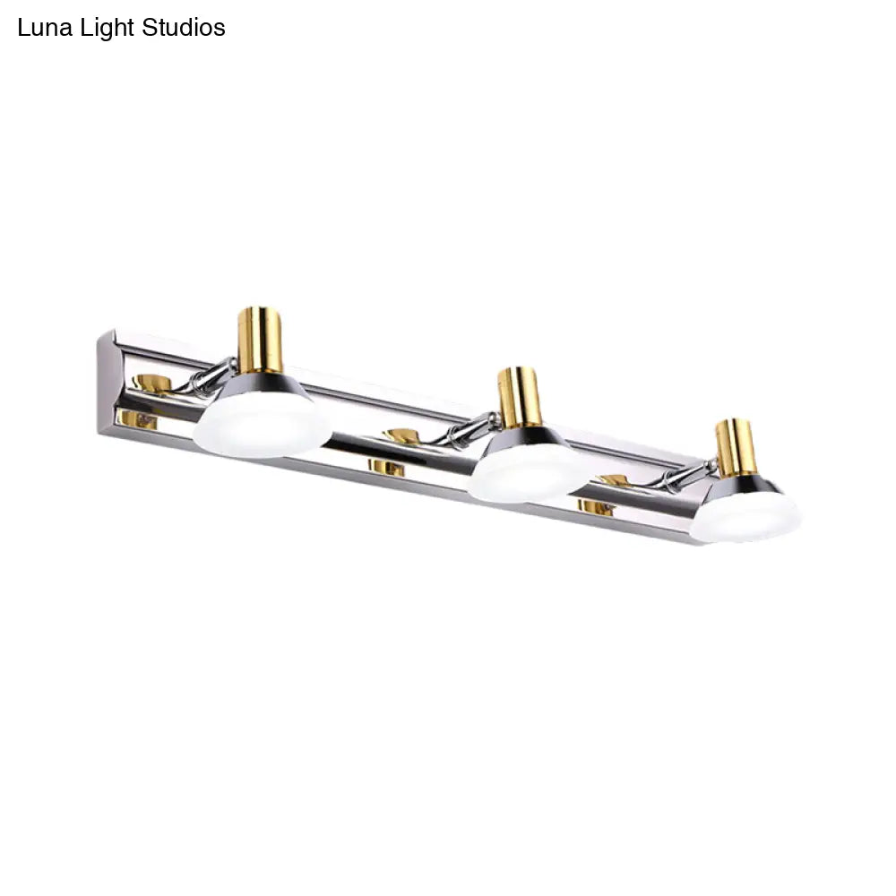 Modern Stainless Steel Wall Light With Acrylic Cone Shade - 2/3 Lights Warm/White Lighting