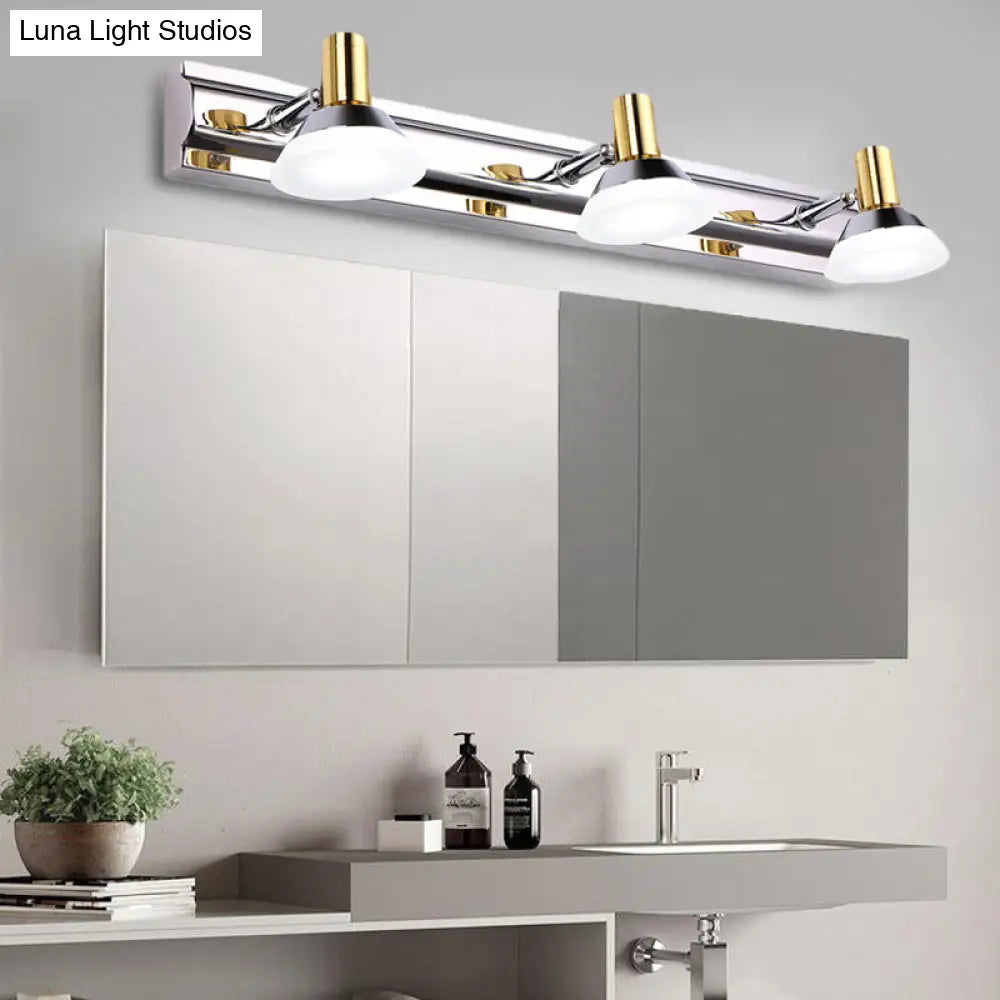 Modern Stainless Steel Wall Light With Acrylic Cone Shade - 2/3 Lights Warm/White Lighting