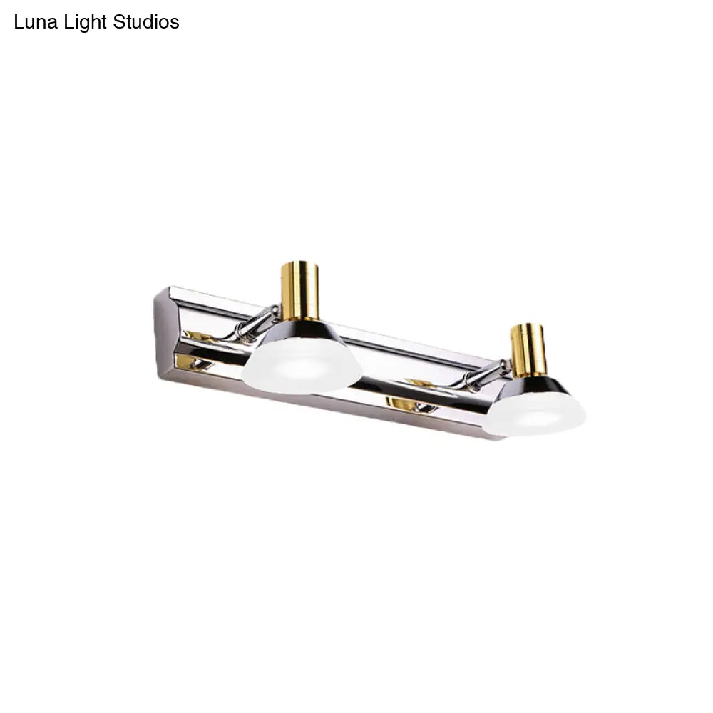 Modern Stainless Steel Wall Light With Acrylic Cone Shade - 2/3 Lights Warm/White Lighting