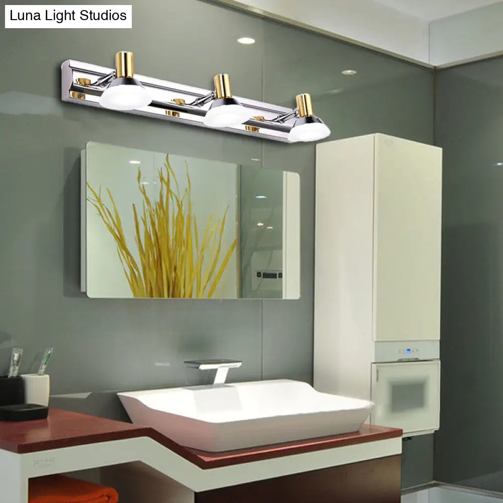Modern Stainless Steel Wall Light With Acrylic Cone Shade - 2/3 Lights Warm/White Lighting