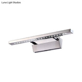 Modern Stainless Steel Wall Sconce Light - 16/19.5 Rectangular Led Vanity With Chrome Finish And