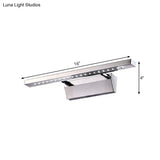 Modern Stainless Steel Wall Sconce Light - 16/19.5 Rectangular Led Vanity With Chrome Finish And