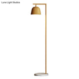 Modern Standing Metallic Floor Lamp In Black/Gold With Marble Base
