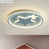Modern Star Ceiling Light: Acrylic Led Cartoon Lamp In Black/Pink/Blue
