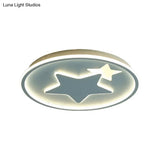 Modern Star Ceiling Light: Acrylic Led Cartoon Lamp In Black/Pink/Blue