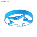 Modern Star Metal & Acrylic Bathroom Ceiling Light - Circle Flush Mount Lamp