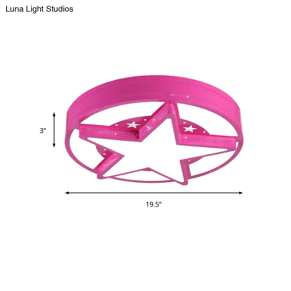 Modern Star Metal & Acrylic Bathroom Ceiling Light - Circle Flush Mount Lamp