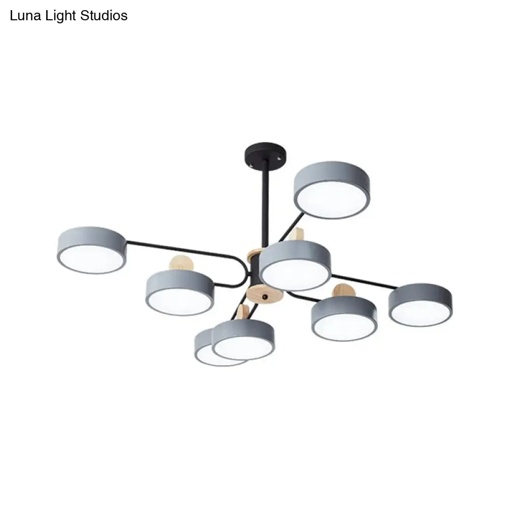 Modern Starburst Chandelier - Simplistic Metal Ceiling Lamp With Acrylic Shade For Living Room