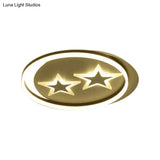 Modern Starry Led Ceiling Light For Kids’ Bedroom - Acrylic Round Lamp In White/Black