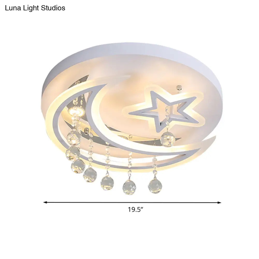 Modern Starry Led Ceiling Light In Warm/White For Bedroom - 16’/19.5’ Diameter