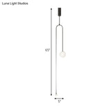 Modern Style 2-Light Living Room Pendant With Global Glass Shade - Black Suspension Lamp