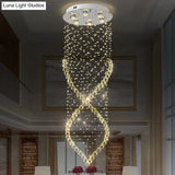 Modern Style 6 - Light Nickel Flushmount Crystal Flush Ceiling Light For Corridor - Spiral Design