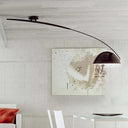 Modern Style Black/White Dome Shade Ceiling Lamp - 1 Light Metal Semi Flush Mount Black