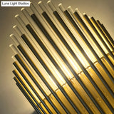 Modern Style Crystal And Brass Wall Mounted Lamp - 2 Lights Pipe Lighting For Bedroom