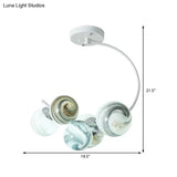 Modern Style Glass Pendant Chandelier With Black/White Finish - 3/5 Lights