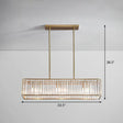 Modern Style Gold Crystal Island Pendant Light Fixture - Tri-Prism Rectangle Ceiling 3 /