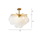 Modern Style Gold Finish Seedy Glass Disc Pendant Light For Dining Room Ceiling Chandelier / 18’