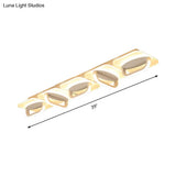 Modern Style Led Linear Ceiling Light Flushmount Design In Warm/White 31.5’/39’ W - White Acrylic