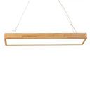 Modern Style Led Wooden Island Ceiling Light Fixture - Wood Rectangle Design / White