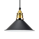 Modern Stylish Conic Pendant Light With Metal Shade - Black/Grey/White Ideal For Dining Room Black